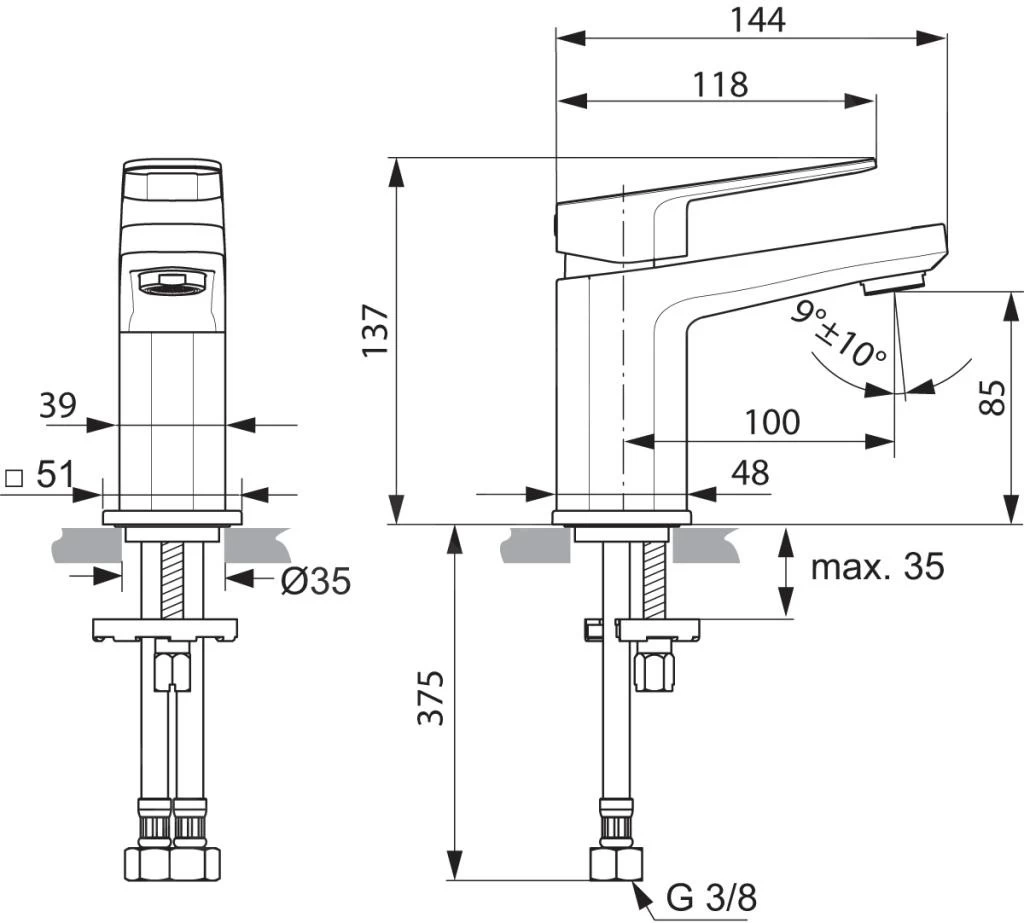 Ideal Standard Tonic II - Mitigeur De Lavabo Piccolo, Chrome A6331AA 4 Ideal Standard Tonic II - Mitigeur De Lavabo Piccolo, Chrome A6331AA – Image 2