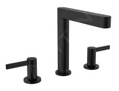 Hansgrohe Finoris - Mitigeur De Lavabo 160, Installation 3 Trous, Push-Open, EcoSmart, Noir Mat 76034670