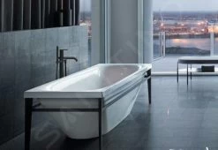 Duravit Xviu - Baignoire îlot, 1800x800 Mm, Avec Piédestal En Métal, Noir / Noir Mat 700443000B20000 -Magasin De Salle De Bain 90aea03b5bd18c8c841c4999