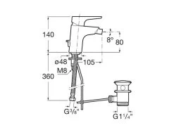 Roca Atlas - Mitigeur De Bidet Avec Vidage, Chrome A5A6090C00 -Magasin De Salle De Bain 90d6b3597fd16acef942fe03
