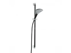 Kludi Fizz - Ensemble Pommeau De Douche, Flexible De Douche, Barre 900 Mm, 3 Jets, Noir Mat 6774087-00