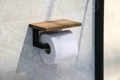 Sapho Ska - Porte-papier Hygiénique, Avec étagère, Noir/chêne SKA421 -Magasin De Salle De Bain 9a3ffa80fc6b423d28e6a26d