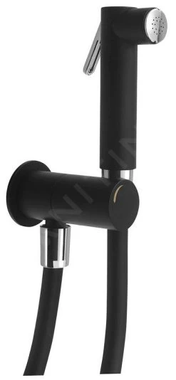 Sapho Robinets Non Mélangeur - Robinet Mural Avec Douchette De Bidet, Rond, Noir Mat SG107NE