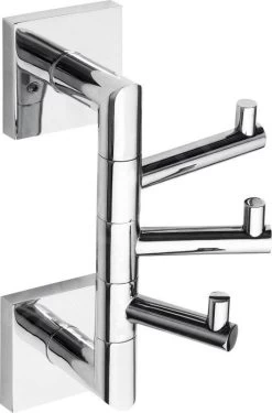 Sapho X-SQUARE - Crochet De Serviette Rotatif, Chrome XQ204