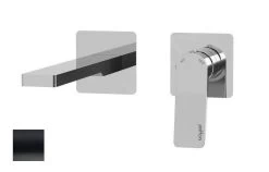 Paffoni Tilt - Mitigeur De Lavabo Encastré Avec Corps, Installation De 2 Trous, Noir Mat TI106NO70