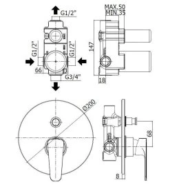 Paffoni Sly - Mitigeur De Douche Encastré Avec Inverseur Et Corps D’encastrement, Chrome SY015CR -Magasin De Salle De Bain a58d26443170e39fb2310c03