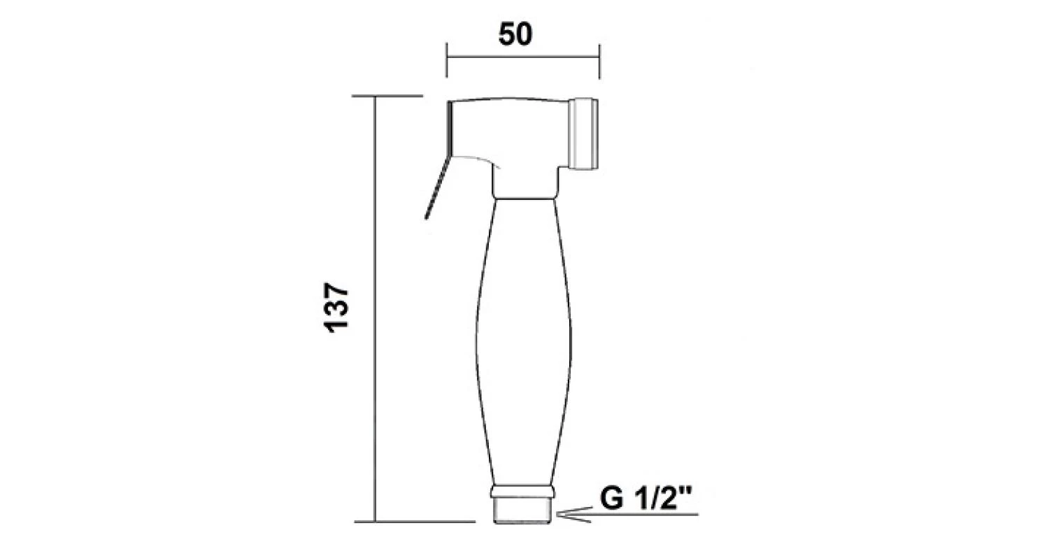 Sapho Reitano Rubinetteria Retro - Douchette De Bidet Retro, Chrome DOC61 4 Sapho Reitano Rubinetteria Retro - Douchette De Bidet Retro, Chrome DOC61 – Image 2