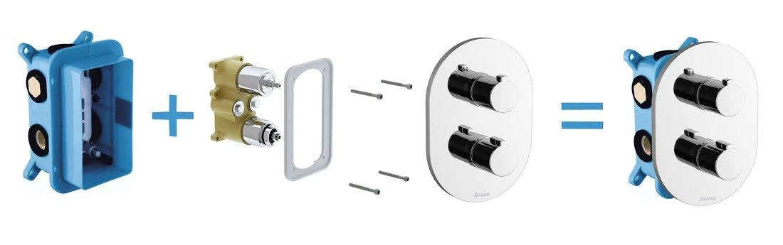 Ravak Termo - Mitigeur Thermostatique CR 067.00 Encastré, Pour 3 Sorties Et R-box, Chrome X070075 5 Ravak Termo - Mitigeur Thermostatique CR 067.00 Encastré, Pour 3 Sorties Et R-box, Chrome X070075 – Image 3