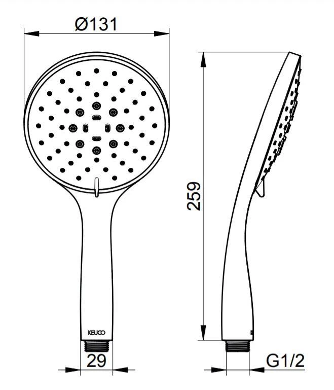 Keuco Edition 400 - Douchette à Main, 3 Jets, Chrome Noir Brossé 51580130300 4 Keuco Edition 400 - Douchette à Main, 3 Jets, Chrome Noir Brossé 51580130300 – Image 2