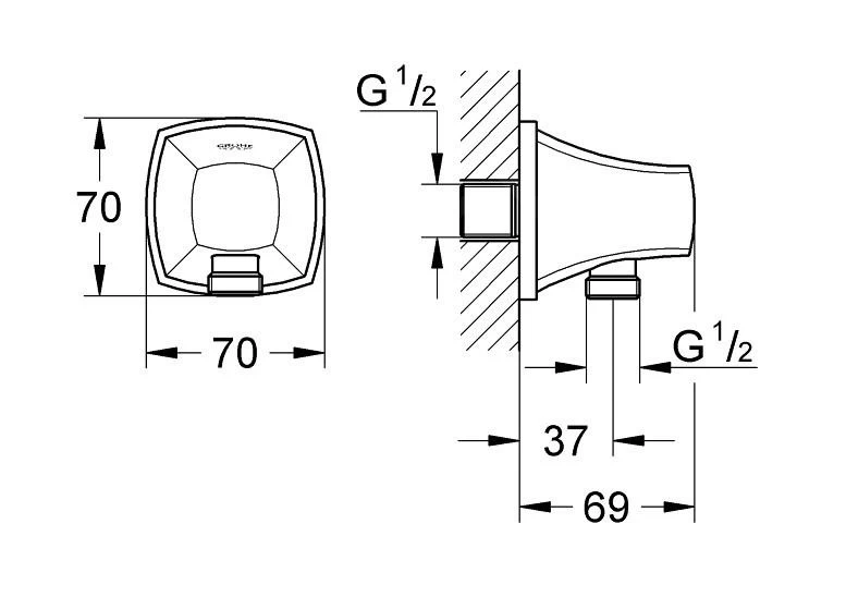 Grohe Grandera - Coude Mural, Warm Sunset 27970DA0 4 Grohe Grandera - Coude Mural, Warm Sunset 27970DA0 – Image 2