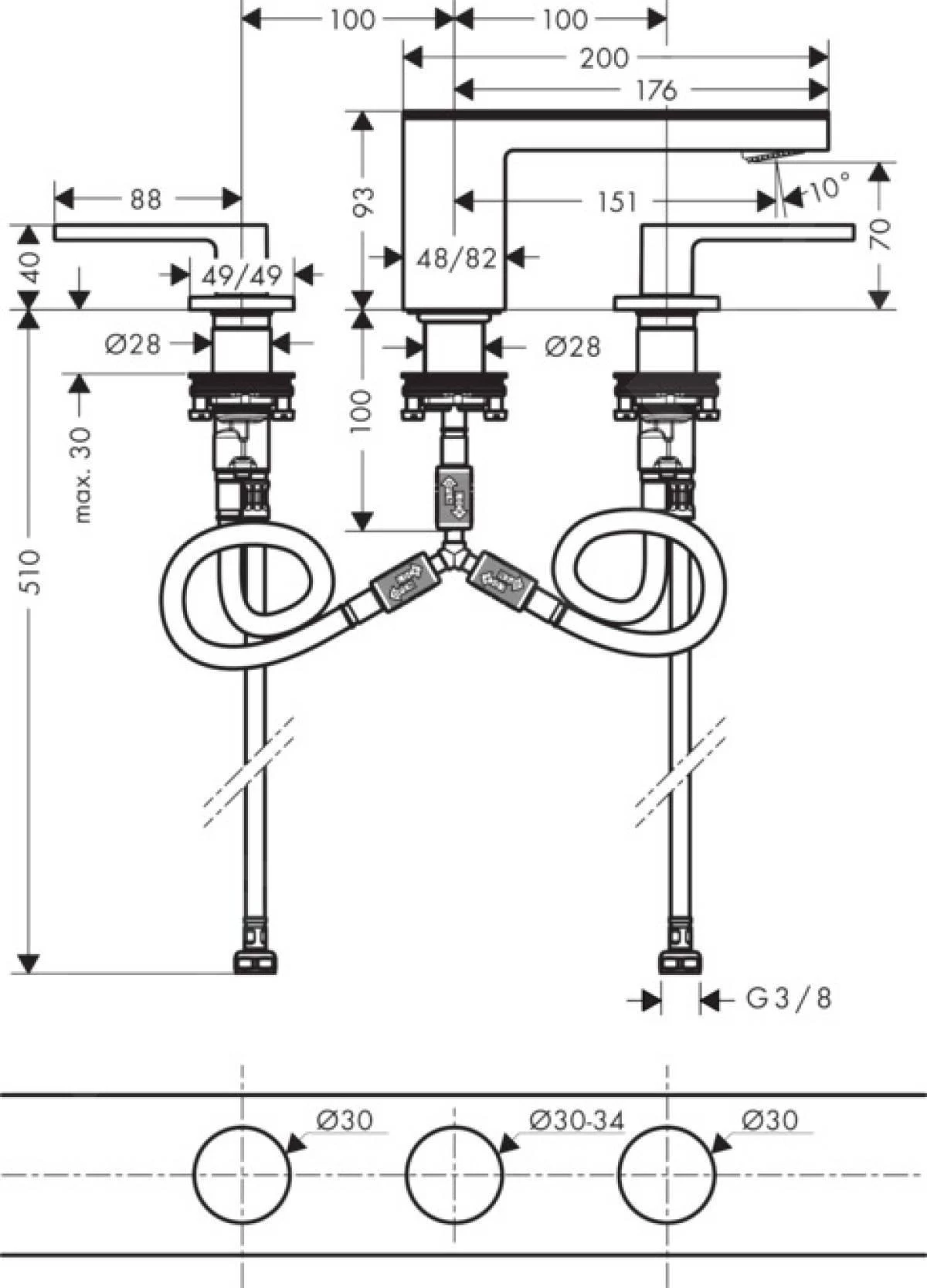 Axor MyEdition - Mitigeur De Lavabo, Avec Garniture De Vidage Push-Open, 3 Trous Chrome/verre Mirroir 47050000 4 Axor MyEdition - Mitigeur De Lavabo, Avec Garniture De Vidage Push-Open, 3 Trous Chrome/verre Mirroir 47050000 – Image 2