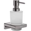 Hansgrohe AddStoris - Distributeur De Savon Avec Support, Verre Mat / Chrome Noir Brossé 41745340 -Magasin De Salle De Bain bd9259403bf8ced5bcc5ada1