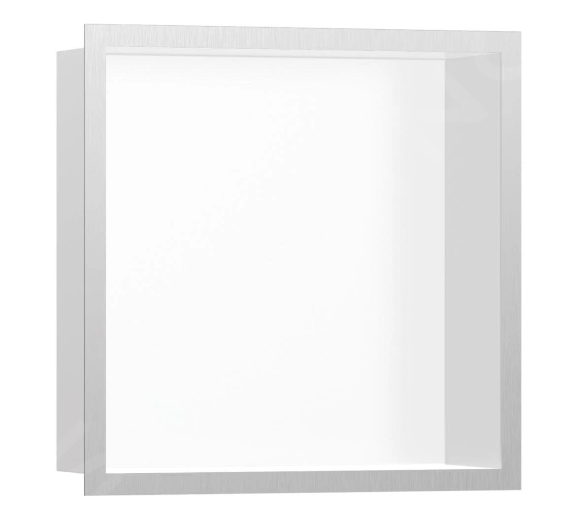 Hansgrohe XtraStoris Individual - Niche Murale Avec Cadre Design, 300x300x100 Mm, Blanc Mat / Inox Brossé 56099800 3 Hansgrohe XtraStoris Individual - Niche Murale Avec Cadre Design, 300x300x100 Mm, Blanc Mat / Inox Brossé 56099800
