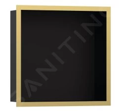 Hansgrohe XtraStoris Individual - Niche Murale Avec Cadre Design, 300x300x100 Mm, Noir Mat / Aspect D&apos;or Poli 56098990
