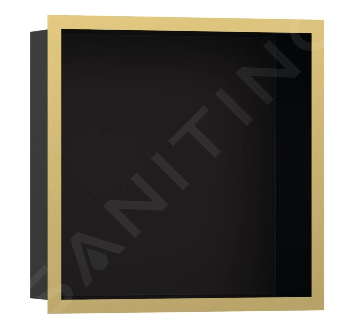 Hansgrohe XtraStoris Individual - Niche Murale Avec Cadre Design, 300x300x100 Mm, Noir Mat / Aspect D'or Poli 56098990 3 Hansgrohe XtraStoris Individual - Niche Murale Avec Cadre Design, 300x300x100 Mm, Noir Mat / Aspect D'or Poli 56098990