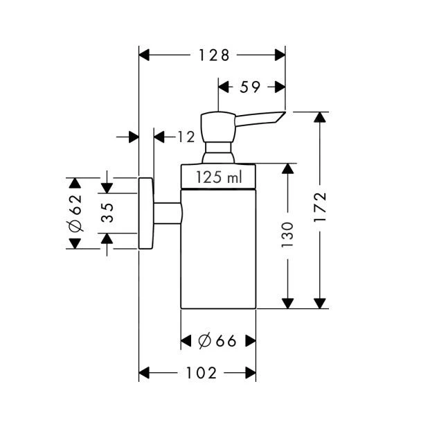 Hansgrohe Logis - Doseur De Savon Avec Support, Verre / Nickel Brossé 40514820 4 Hansgrohe Logis - Doseur De Savon Avec Support, Verre / Nickel Brossé 40514820 – Image 2