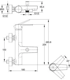 Kielle Harmonia - Mitigeur De Baignoire, Chrome 10323100 -Magasin De Salle De Bain c07a0d264f069bcf5be201f9