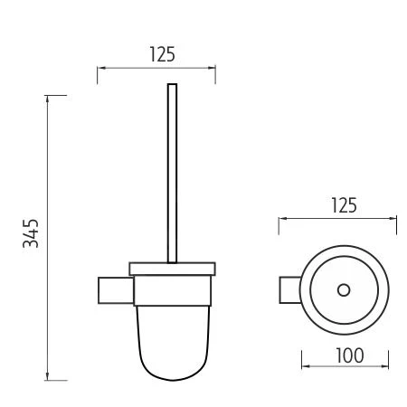 Nimco Nava - Brosse De Toilette Murale Avec Support, Noir Mat/verre Mat NA 28094WN 4 Nimco Nava - Brosse De Toilette Murale Avec Support, Noir Mat/verre Mat NA 28094WN – Image 2
