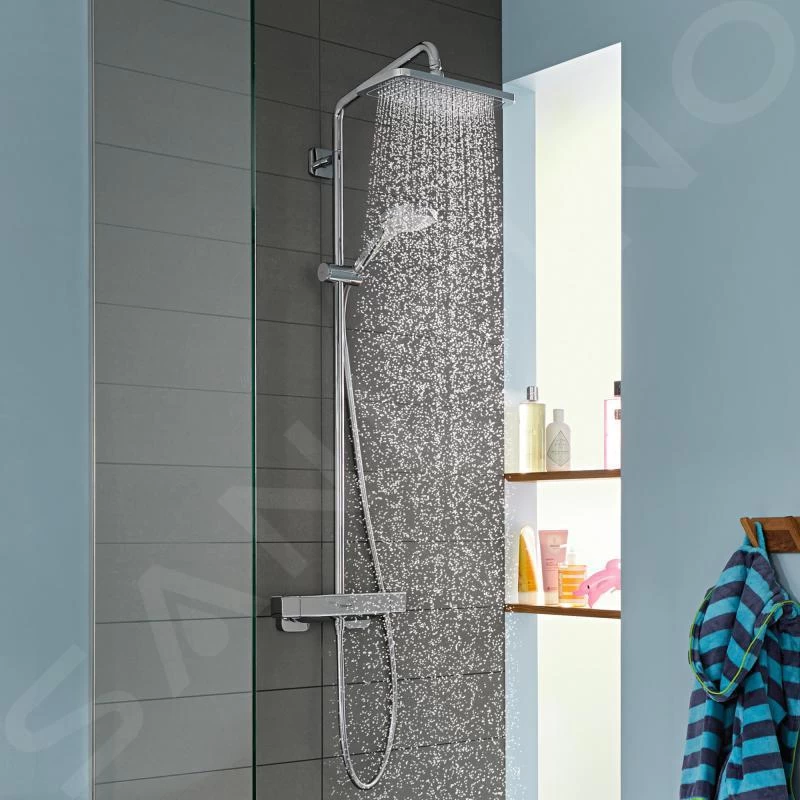 Hansgrohe Croma - Colonne De Douche Thermostatique Showerpipe, 1jet,EcoSmart, Chrome 27660000 8 Hansgrohe Croma - Colonne De Douche Thermostatique Showerpipe, 1jet,EcoSmart, Chrome 27660000 – Image 6