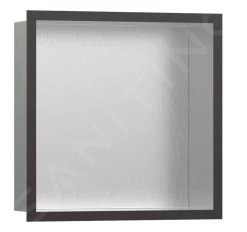 Hansgrohe XtraStoris Individual - Niche Murale Avec Cadre Design, 300x300x100 Mm, Inox Brossé / Chrome Noir Brossé 56097340