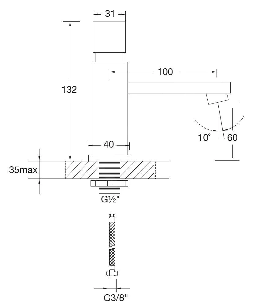 Steinberg 160 - Robinet De Lavabo, Nickel Brossé 160 2500 BN 4 Steinberg 160 - Robinet De Lavabo, Nickel Brossé 160 2500 BN – Image 2
