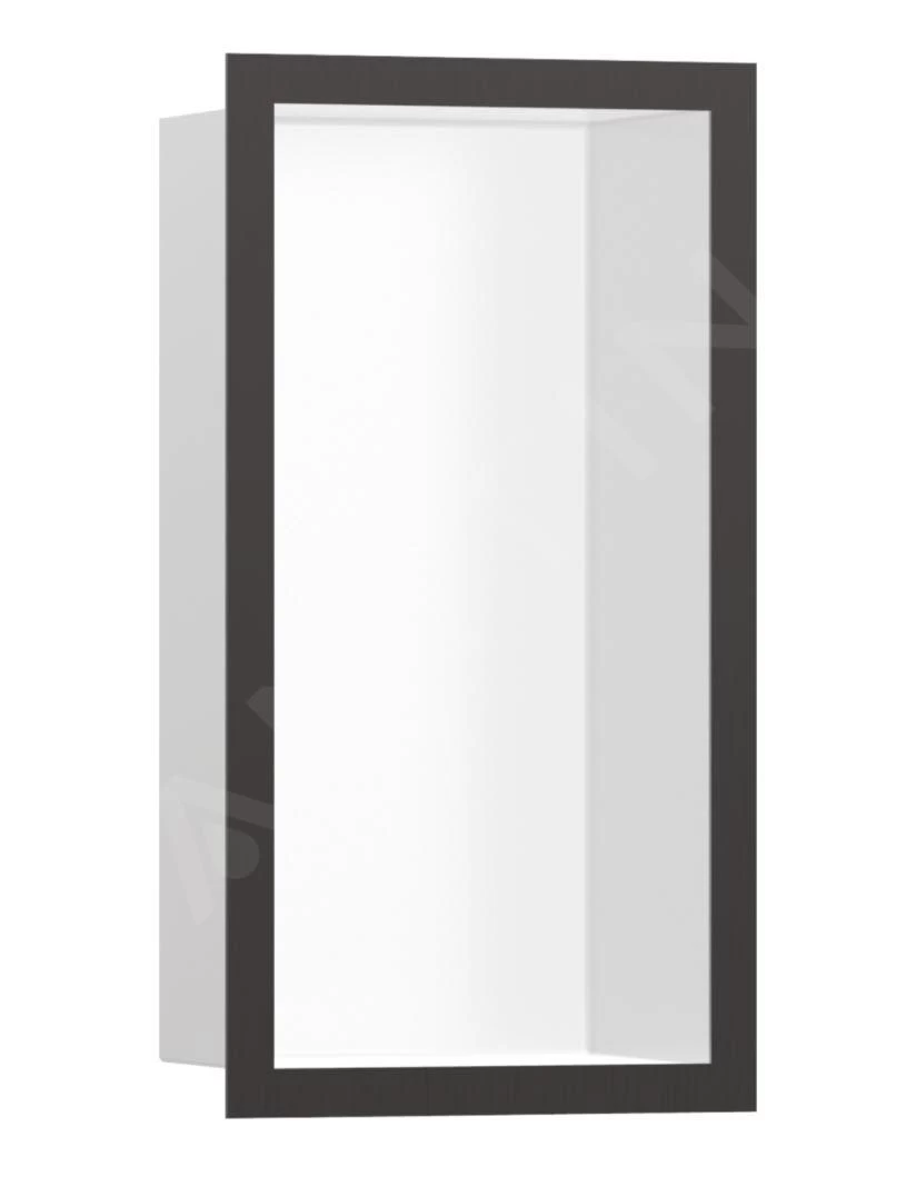 Hansgrohe XtraStoris Individual - Niche Murale Avec Cadre Design, 300x150x100 Mm, Blanc Mat / Chrome Noir Brossé 56096340