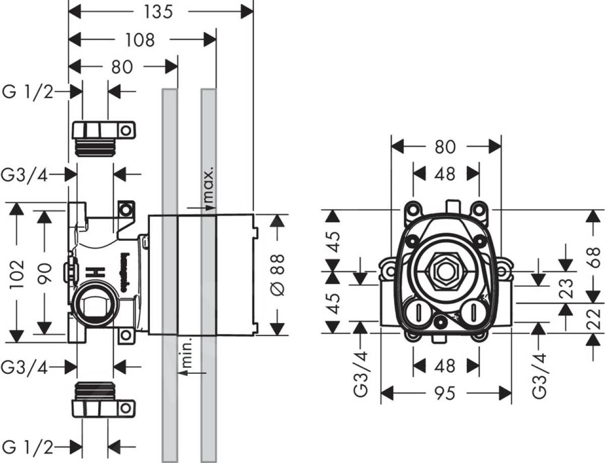 Axor Corps D’encastrement - Corps D’encastrement Pour Thermostat Encastré 10754180 4 Axor Corps D’encastrement - Corps D’encastrement Pour Thermostat Encastré 10754180 – Image 2