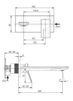Ideal Standard Conca Tap - Mitigeur De Lavabo Encastré, Bec 220 Mm, Silver Storm A7372GN -Magasin De Salle De Bain e20c5f9b39bc8f5a12324321