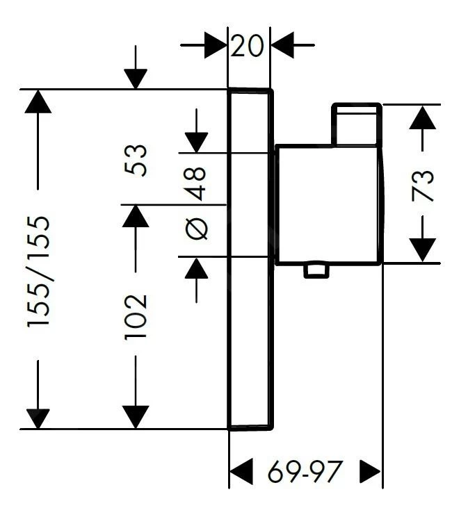 Hansgrohe Shower Select - Mitigeur Thermostatique Encastré Pour 1 Sortie Standard Et 1 Sortie Supplémentaires, Chrome 15761000 4 Hansgrohe Shower Select - Mitigeur Thermostatique Encastré Pour 1 Sortie Standard Et 1 Sortie Supplémentaires, Chrome 15761000 – Image 2