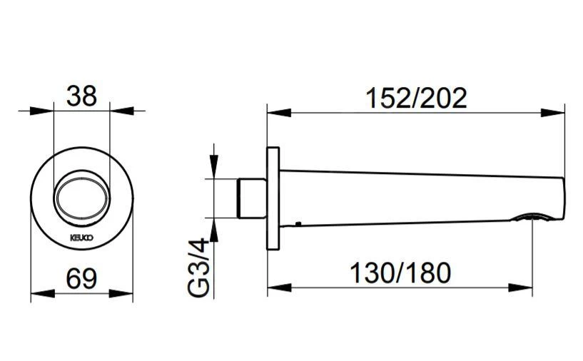 Keuco Edition 400 - Bec De Remplissage Pour Baignoire, Chrome 51545010001 4 Keuco Edition 400 - Bec De Remplissage Pour Baignoire, Chrome 51545010001 – Image 2