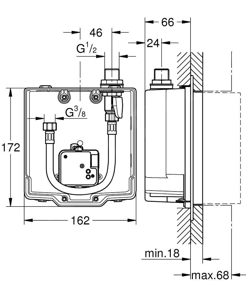 Grohe Corps D’encastrement - Corps Encastré Pour Robinetterie De Lavabo électronique 36337001 4 Grohe Corps D’encastrement - Corps Encastré Pour Robinetterie De Lavabo électronique 36337001 – Image 2