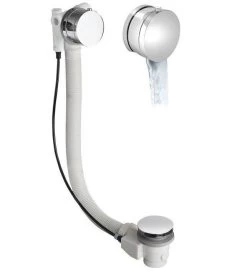 Polysan Accessoires - Garniture De Vidage Et De Trop-plein Pour Baignoire, Avec Alimentation, Longueur 775 Mm, Chrome 71685