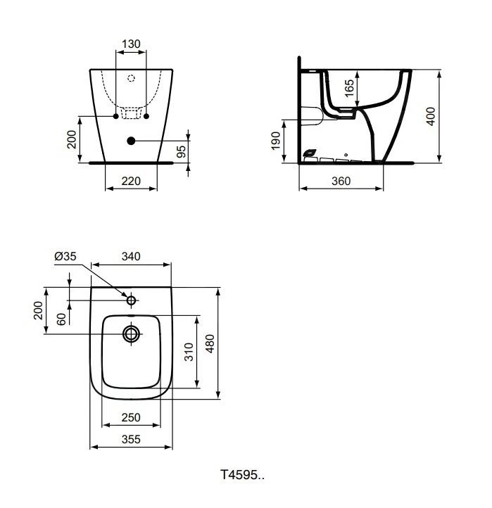 Ideal Standard I.Life S - Bidet à Poser, 355x480 Mm, Avec Trop-plein, Trou Pour Robinetterie, Blanc T459501 4 Ideal Standard I.Life S - Bidet à Poser, 355x480 Mm, Avec Trop-plein, Trou Pour Robinetterie, Blanc T459501 – Image 2