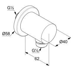 Kludi Nova Fonte - Coude De Raccordement Mural, Chrome 2054305-15 -Magasin De Salle De Bain e9f784c79c2b0354ed642882