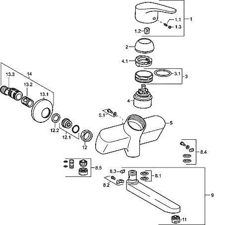 Hansa Mix - Mitigeur De Lavabo Mural, Chrome 01949283 6 Hansa Mix - Mitigeur De Lavabo Mural, Chrome 01949283 – Image 4