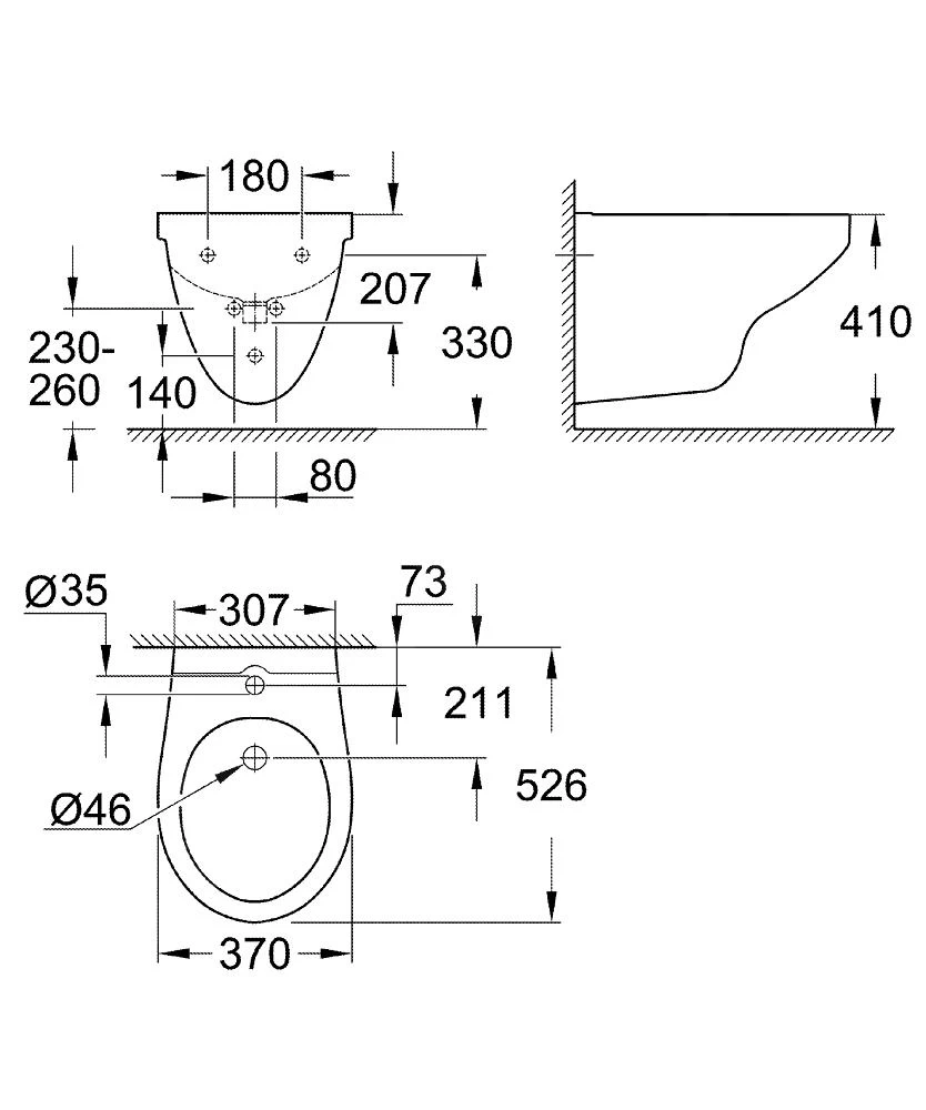 Grohe Bau Ceramic - Bidet Suspendu Avec Trop-plein, Blanc Alpin 39433000 4 Grohe Bau Ceramic - Bidet Suspendu Avec Trop-plein, Blanc Alpin 39433000 – Image 2