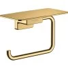 Hansgrohe AddStoris - Porte-papier Toilette Avec étagère, Aspect D&apos;or Poli 41772990