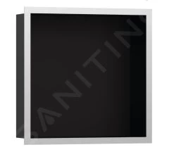 Hansgrohe XtraStoris Individual - Niche Murale Avec Cadre Design, 300x300x100 Mm, Noir Mat / Inox Brossé 56098800