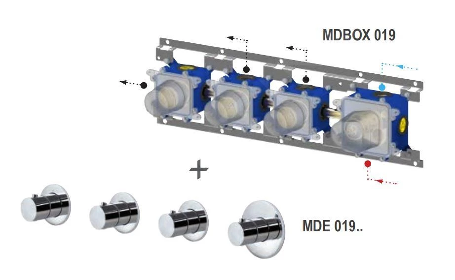 Paffoni Modular Box - Mitigeur Thermostatique Encastré, Pour 3 Sorties, Doré MDE019HG 6 Paffoni Modular Box - Mitigeur Thermostatique Encastré, Pour 3 Sorties, Doré MDE019HG – Image 4